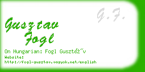 gusztav fogl business card